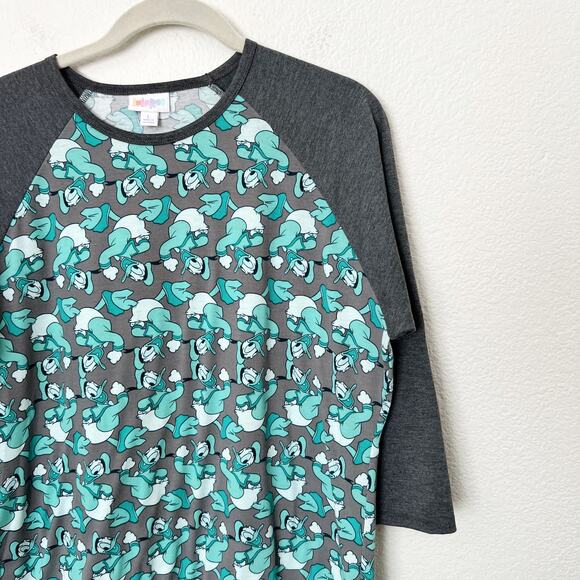 [Lularoe] Disney Donald Duck Randy Raglan Sleeve Crew Neck T-Shirt Size Large L - Picture 8 of 11